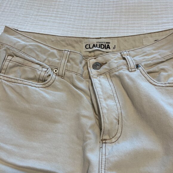 Dynamite Claudia Jeans Cream Size 27 - Picture 3 of 5